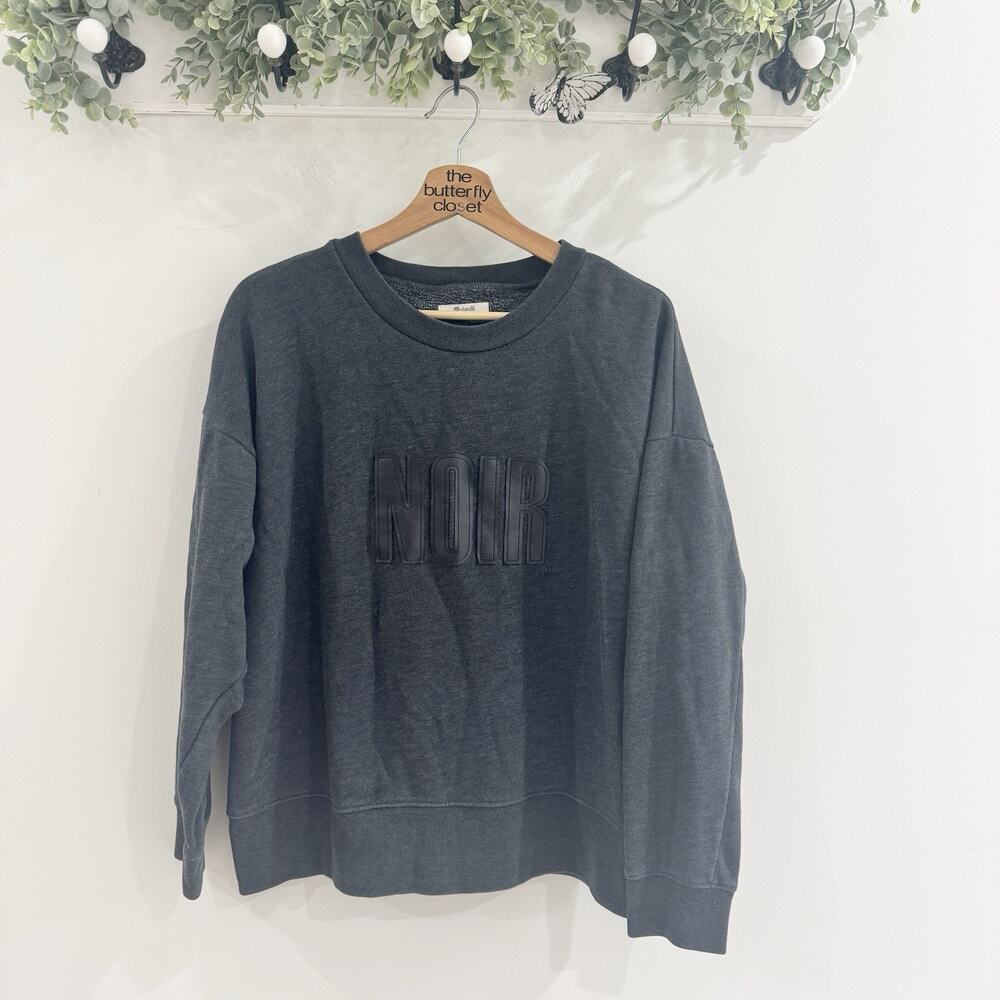 Madewell NOIR Graphic Gray Black Sweatshirt Large #LS streetwear - Picture 2 of 4